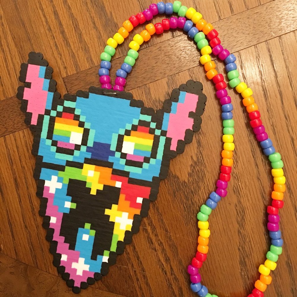 Excision stich perler bead necklace